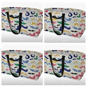 4 IKEA RESELLER Mustache Pattern FRAKTA Tote Bag